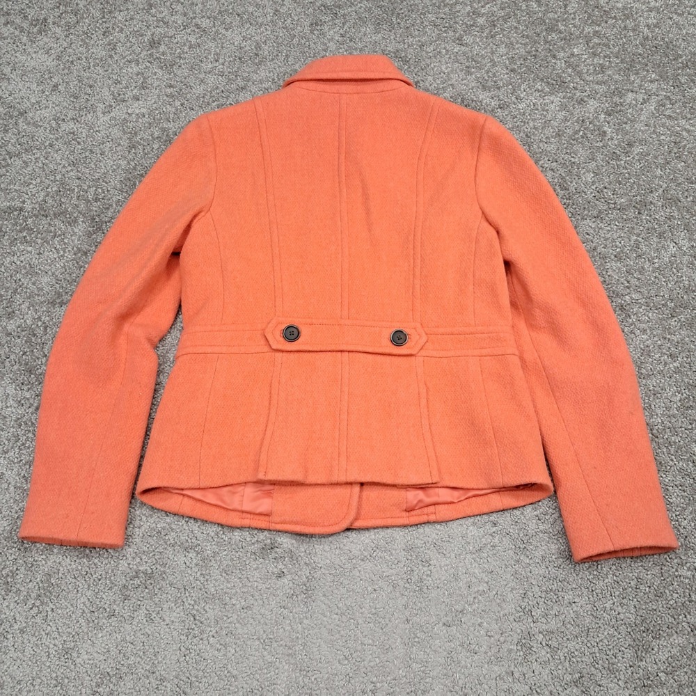 Talbots Womens Coral Orange Wool Blend Button Up‎ Jacket Blazer Size 4 ID5125 - Picture 5 of 9